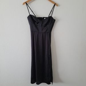 Wilfred black sleeveless spaghetti strap dress with slit on the front size 4